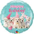 Mayflower Distributing 18 in. Studio Pets Happy Birthday Puppies Flat Foil Balloon, 5PK 91771